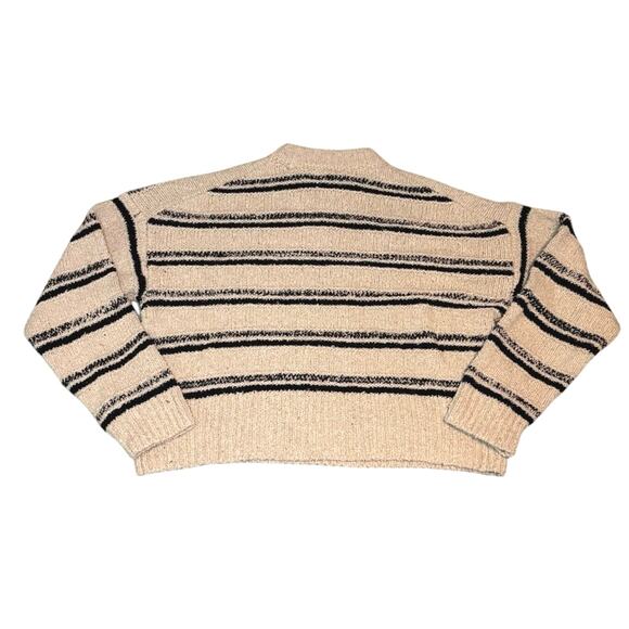 Madewell Eyelash Yarn Striped Sweater Cream Black Medium NWT - Picture 5 of 9